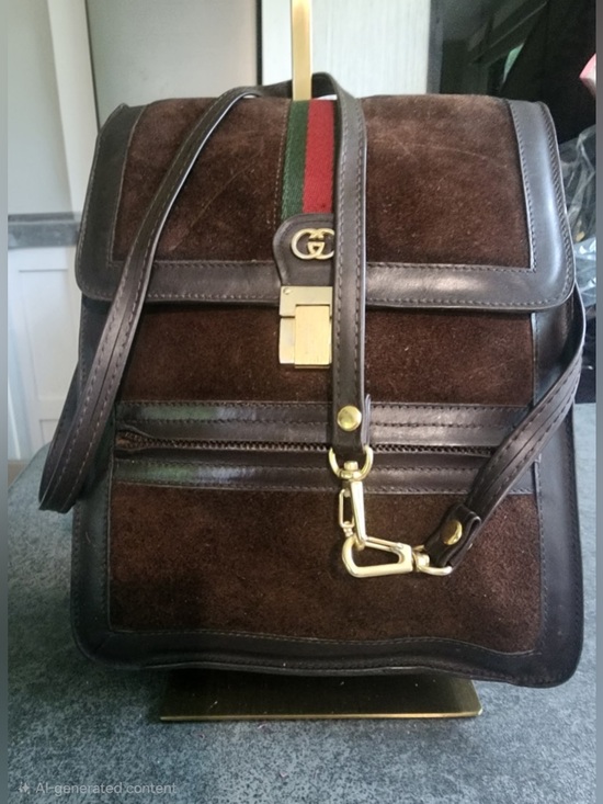 Gucci Other - Gucci Vintage Parfums Sherry Line Brown Suede Leather Crossbody Bag